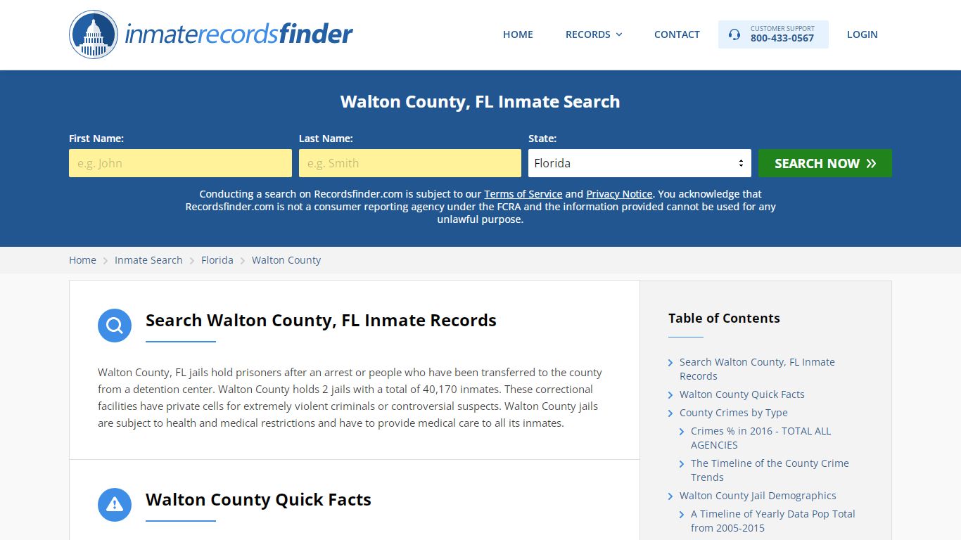 Walton County, FL Inmate Lookup & Jail Records Online